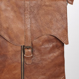 Vintage Genuine Leather Crossbody Bag for Men & Women – Rustic Brown Messenger Shoulder Bag