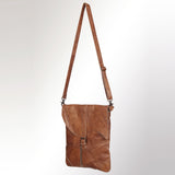 Vintage Genuine Leather Crossbody Bag for Men & Women – Rustic Brown Messenger Shoulder Bag