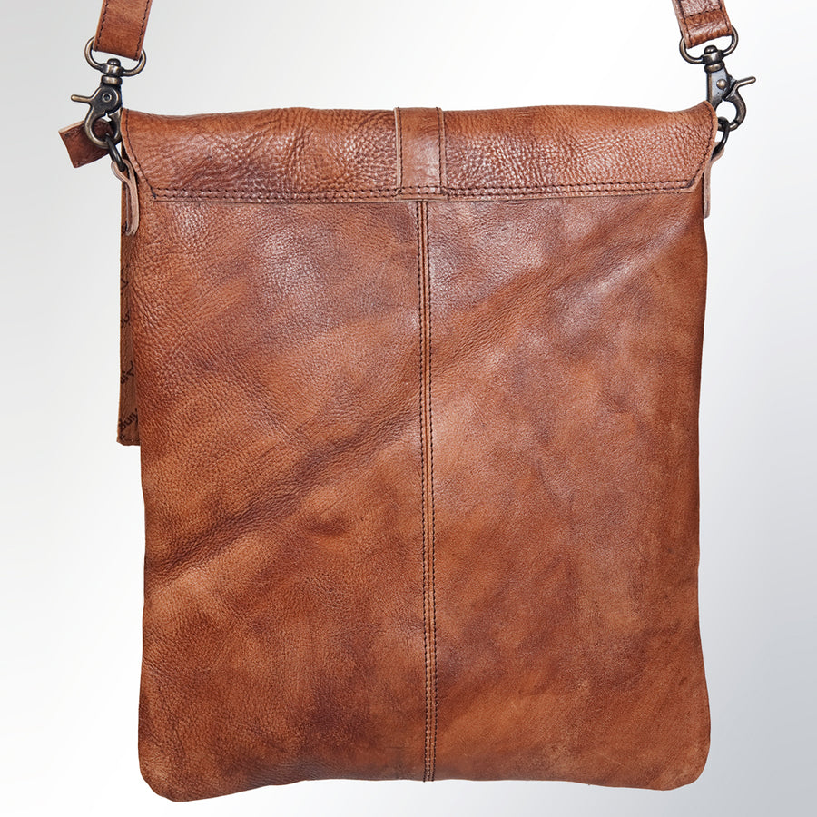 Vintage Genuine Leather Crossbody Bag for Men & Women – Rustic Brown Messenger Shoulder Bag
