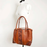 American Darling Tote Hand Tooled Hair On Genuine Leather Women Bag Western Handbag Purse