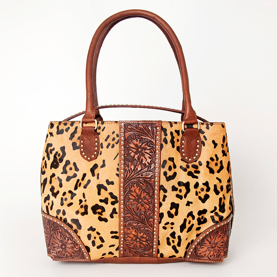 American Darling Tote Hand Tooled Hair on Genuine Leather Western Women Bag Handbag Purse | Travel Bags College Casual