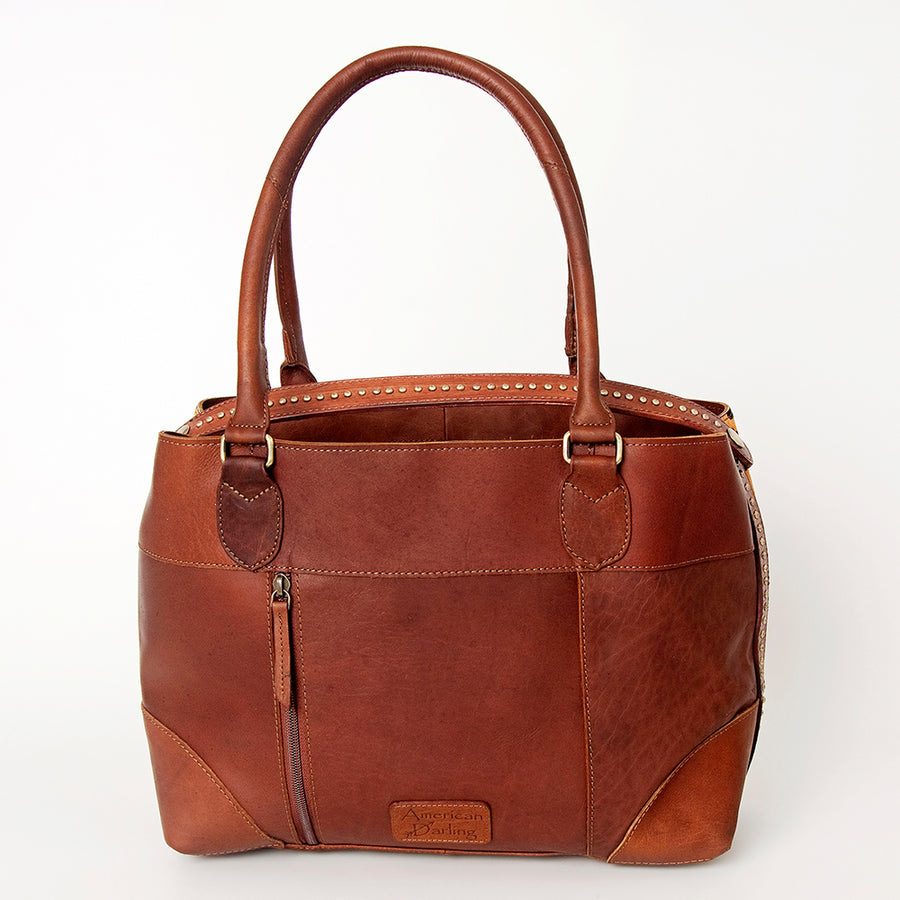 American Darling Tote Hand Tooled Hair on Genuine Leather Western Women Bag Handbag Purse | Travel Bags College Casual