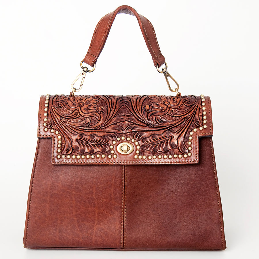 American Darling Briefcase Hand Tooled Genuine Leather Western Women Bag Handbag | for Cute Laptop
