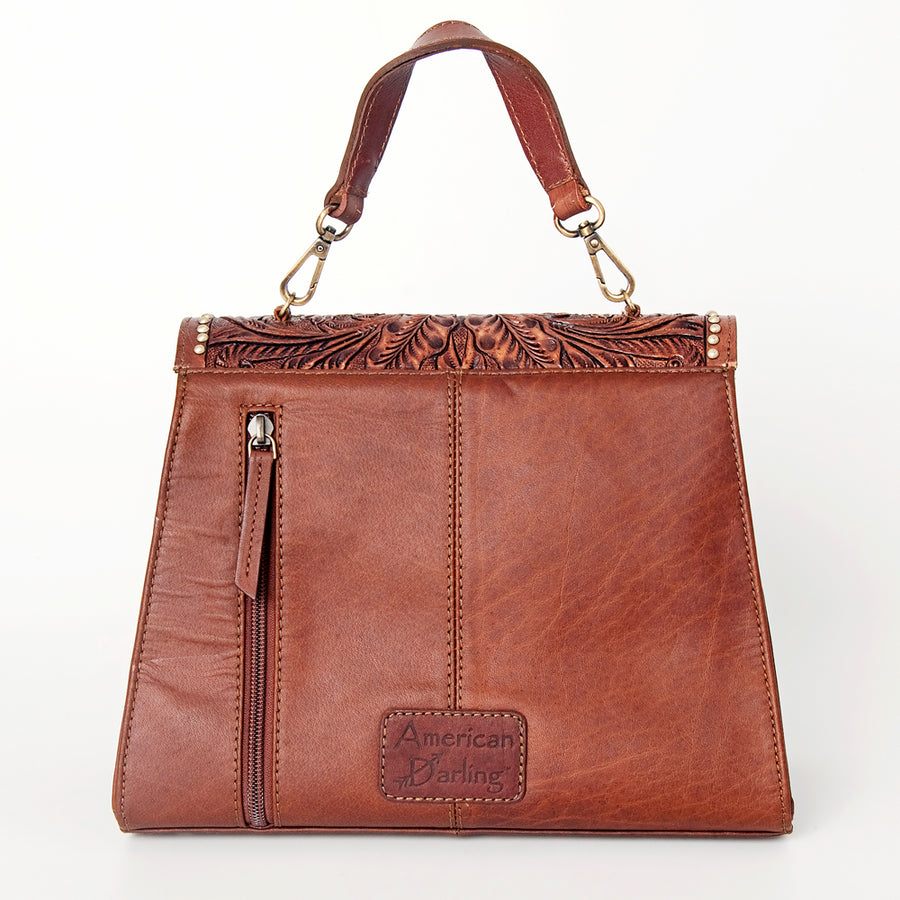 American Darling Briefcase Hand Tooled Genuine Leather Western Women Bag Handbag | for Cute Laptop