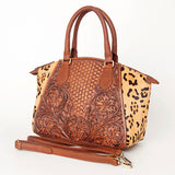 American Darling ADBGI182A Tote Hand Tooled Hair On Genuine Leather women bag western handbag purse