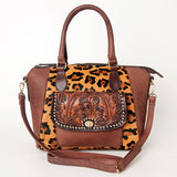 American Darling ADBGI187A Tote Hand Tooled Hair On Genuine Leather women bag western handbag purse