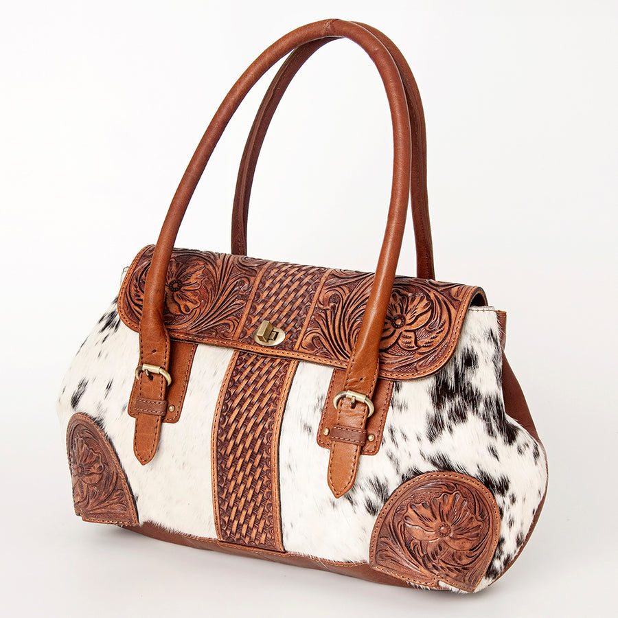 American Darling Tote Hand Tooled Hair on Genuine Leather Western Women Bag Handbag Purse | Travel Bags College - Uhorse