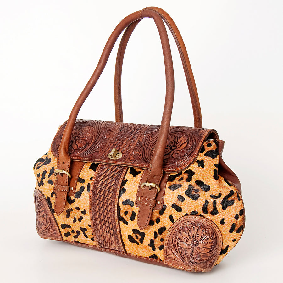 American Darling Western Hand-Tooled Floral Speedy Bag - Cowhide Leather Purse - Uhorse