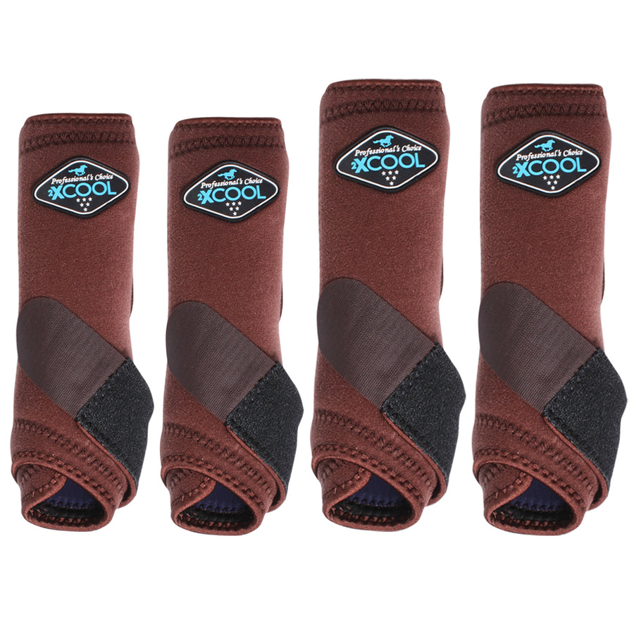 Medium Professionals Choice 2XCool H. Sports Boots 4pk Chocolate – by Hilason – Cowboy and equestrian accessories
