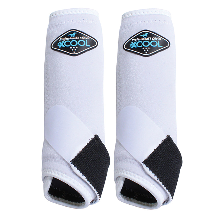 Small Professionals Choice 2XCOOL H. Sports Front Boots Pair White – by Hilason – Cowboy and equestrian accessories