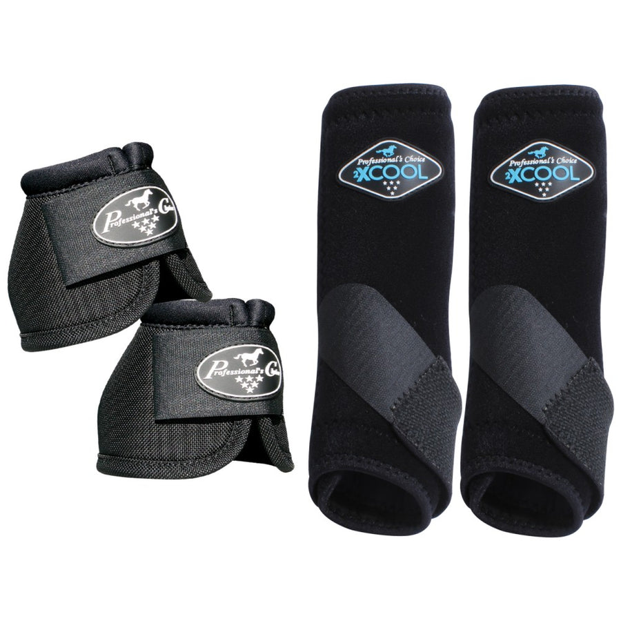 Sml Professionals Choice 2XCOOL Ballistic H. Front Bell Boots 4pk – by Hilason – Cowboy and equestrian accessories