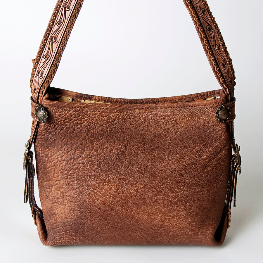 American Darling Hobo Bag Western Hand Tooled Floral Genuine Leather Purse with Rivetted Detail and YKK Zipper for Women
