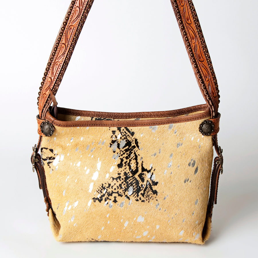 American Darling Hobo Bag Western Hand Tooled Floral Genuine Leather Purse with Rivetted Detail and YKK Zipper for Women