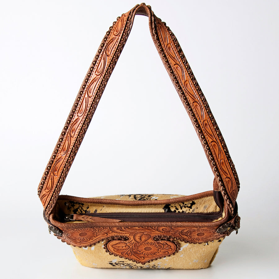 American Darling Hobo Bag Western Hand Tooled Floral Genuine Leather Purse with Rivetted Detail and YKK Zipper for Women