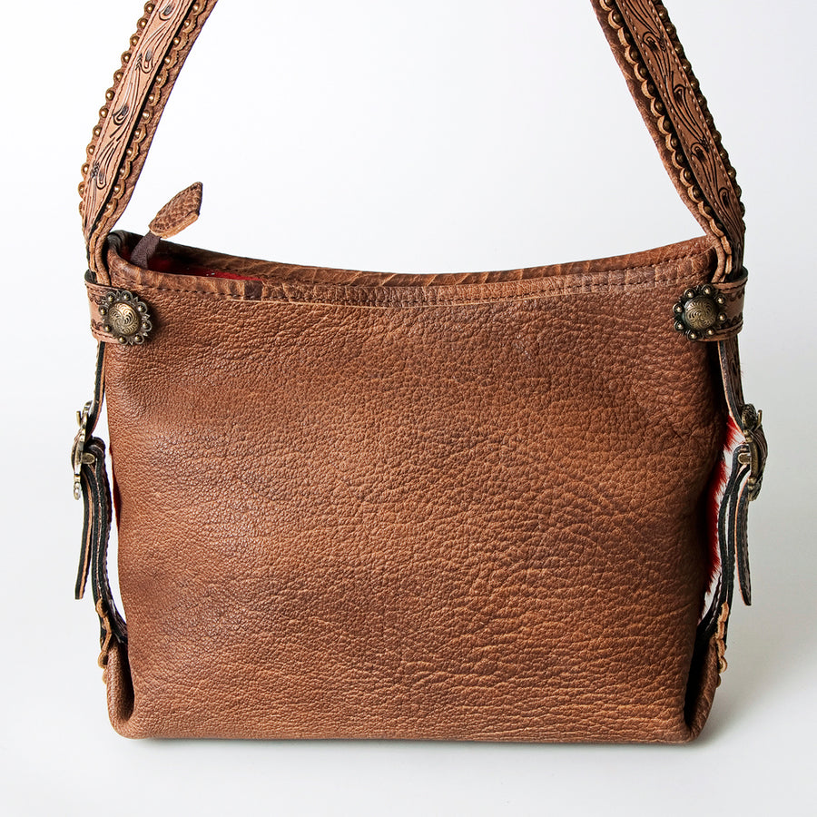 American Darling Hobo Bag Western Hand Tooled Floral Genuine Leather Purse with Rivetted Detail and YKK Zipper for Women