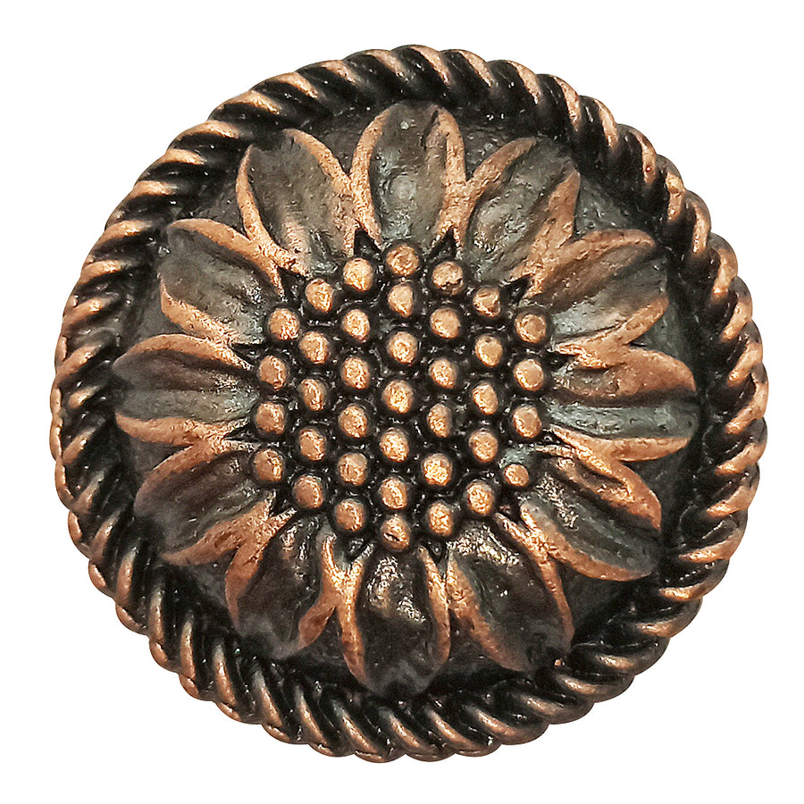 8 piece Western Screw Back Concho Sunflower Round Copper Cowgirl Hilason - Uhorse