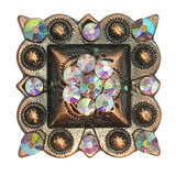 16 piece Western Screw Back Square Berry Concho Copper Cowgirl Hilason - Uhorse