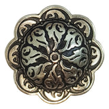 8 piece Western Screw Black Inlay Engraved Concho Nickle Cowgirl Hilason - Uhorse