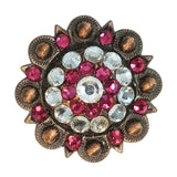 HILASON Pc Western Screw Back Concho Pink White Berry Copper Cowgirl Red White and Black Color | Slotted Conchos