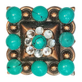 16 piece Western Screw Back Square Berry Concho Copper Cowgirl Hilason - Uhorse