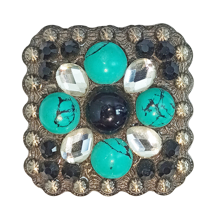 Western Screw Back Square Antique Finish Concho Cowgirl Hilason - Uhorse