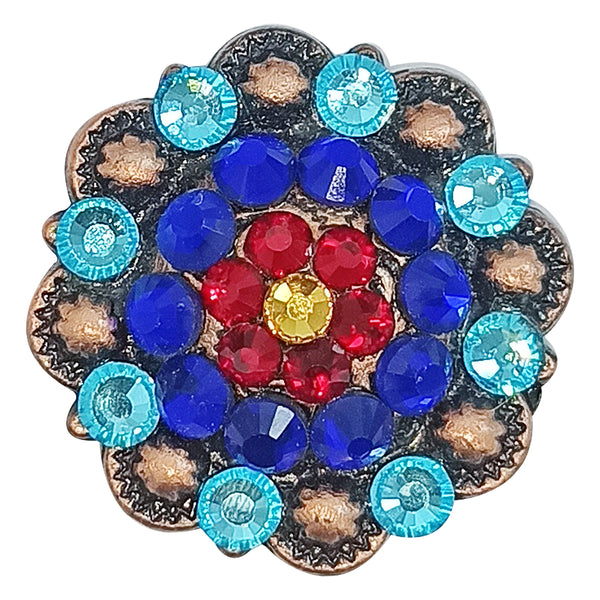 Western Screw Back Concho Turquoise Berry Copper Cowgirl Hilason - Uhorse