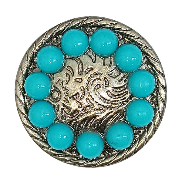 Western Screw Back Concho Round / Rope engraved Nickle Cowgirl Hilason - Uhorse