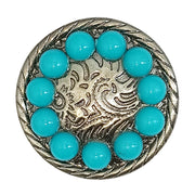 HILASON Western Screw Back Concho Round / Rope engraved Nickle Cowgirl | Belt Slotted Conchos