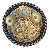 Western Screw Back Cactus Rope Concho Copper Cowgirl Hilason