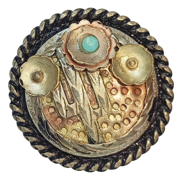 Western Screw Back Rope Concho Copper Cowgirl Hilason - Uhorse