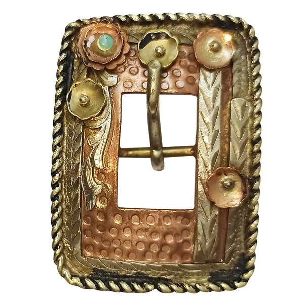 Western Screw Back Floral rope Buckle Copper Cowgirl Hilason - Uhorse