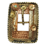 Western Screw Back Floral rope Buckle Copper Cowgirl Hilason