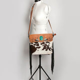 American Darling Clutch Hand Tooled Saddle Blanket Fabric Genuine