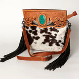 American Darling Clutch Hand Tooled Hair on Genuine Leather Western Women Bag Handbag Purse | Purses for Cute - Uhorse