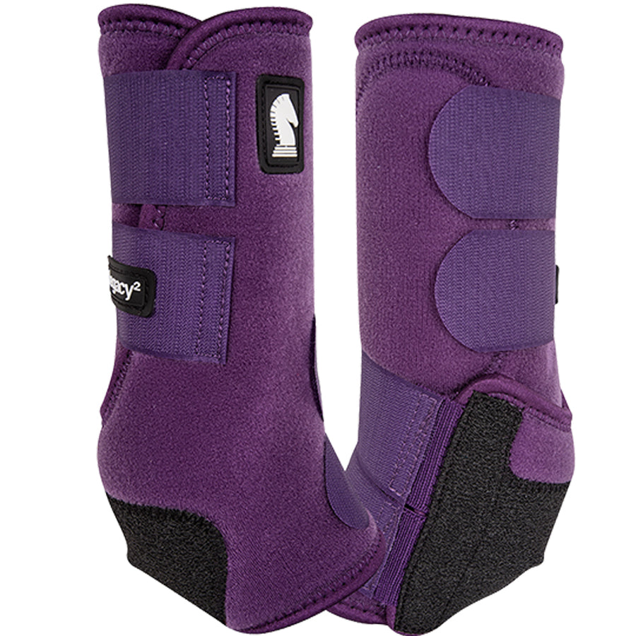 Classic Equine Support Legacy2 Hind Protective Boots 2pk Eggplant – by Hilason – Cowboy and equestrian accessories