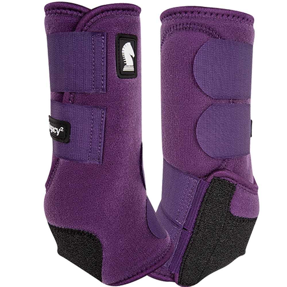 Classic Equine Support Legacy2 Hind Protective Boots 2 Pack Eggplant