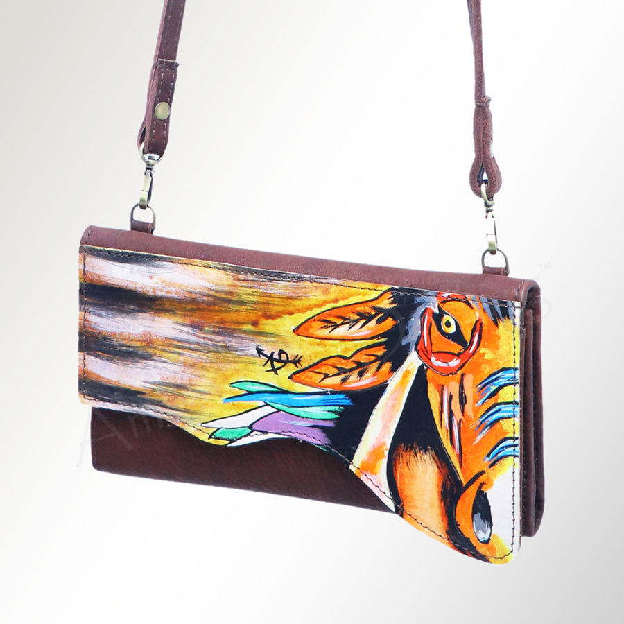 American Darling Hand Painted Western Leather Small Cross body Bag - Handcrafted - Uhorse