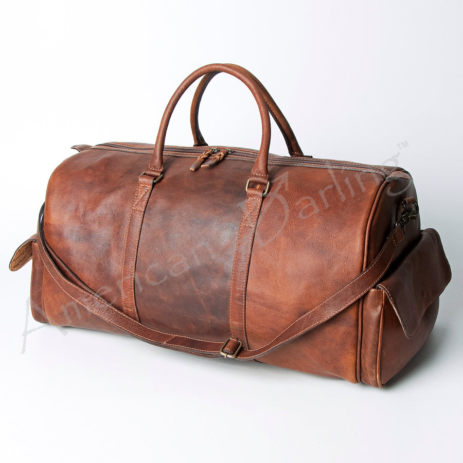 American Darling Duffel Full Grain Genuine Leather Western Women Bag | Handbag Duffel Weekend Travel Bags - Uhorse