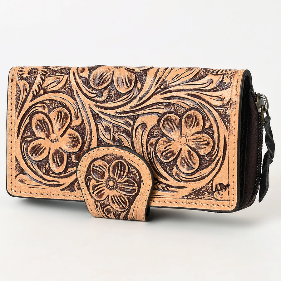 American Darling Wallet Hand Tooled Genuine Leather Women Bag Western Handbag Purse - Uhorse