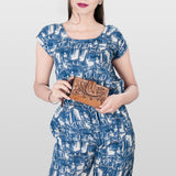 American Darling Wallet Hand Tooled Genuine Leather Women Bag Western Handbag Purse