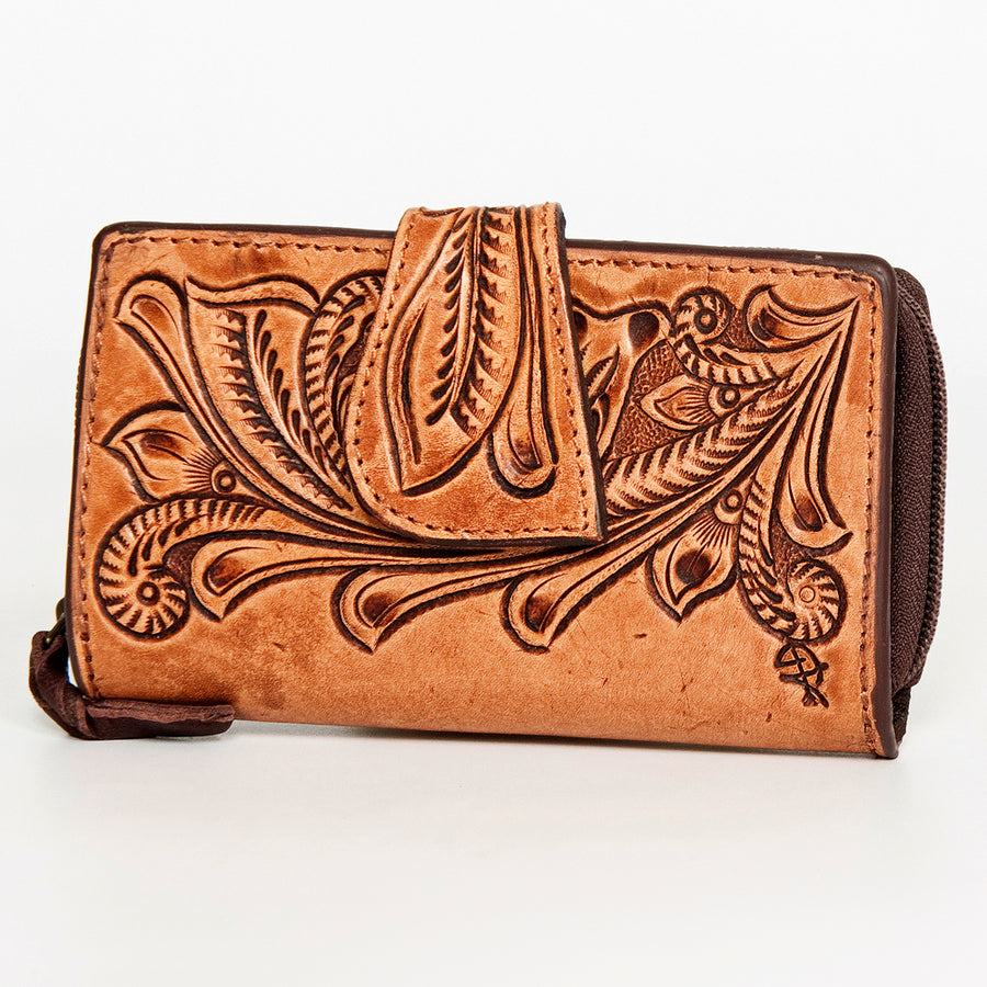 American Darling Wallet Hand Tooled Genuine Leather Women Bag Western Handbag Purse - Uhorse
