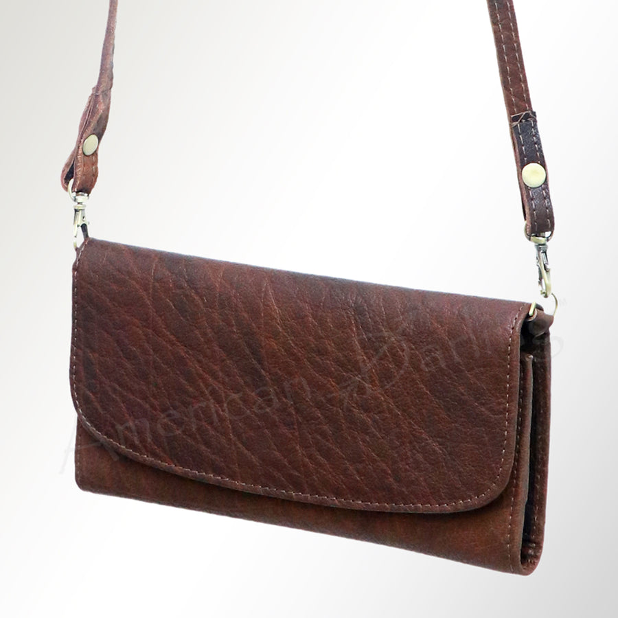 American Darling Handcrafted Western Leather Small Cross body Bag - Rustic Brown - Uhorse