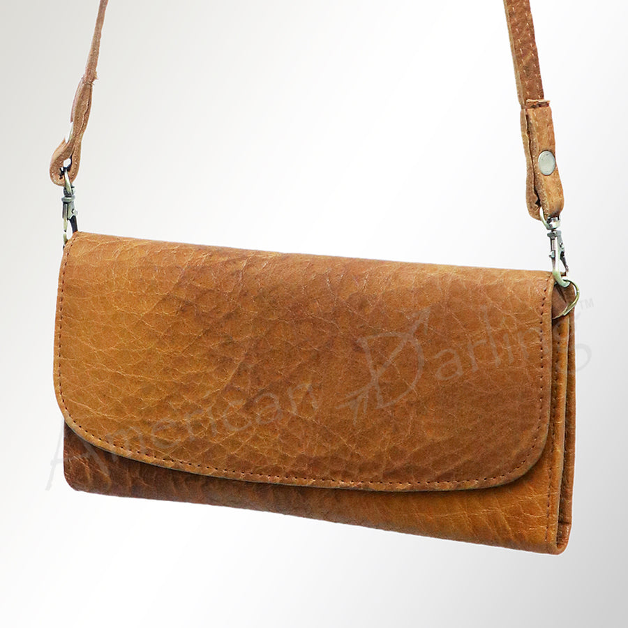 American Darling Handcrafted Western Leather Small Cross body Bag - Rustic Brown - Uhorse