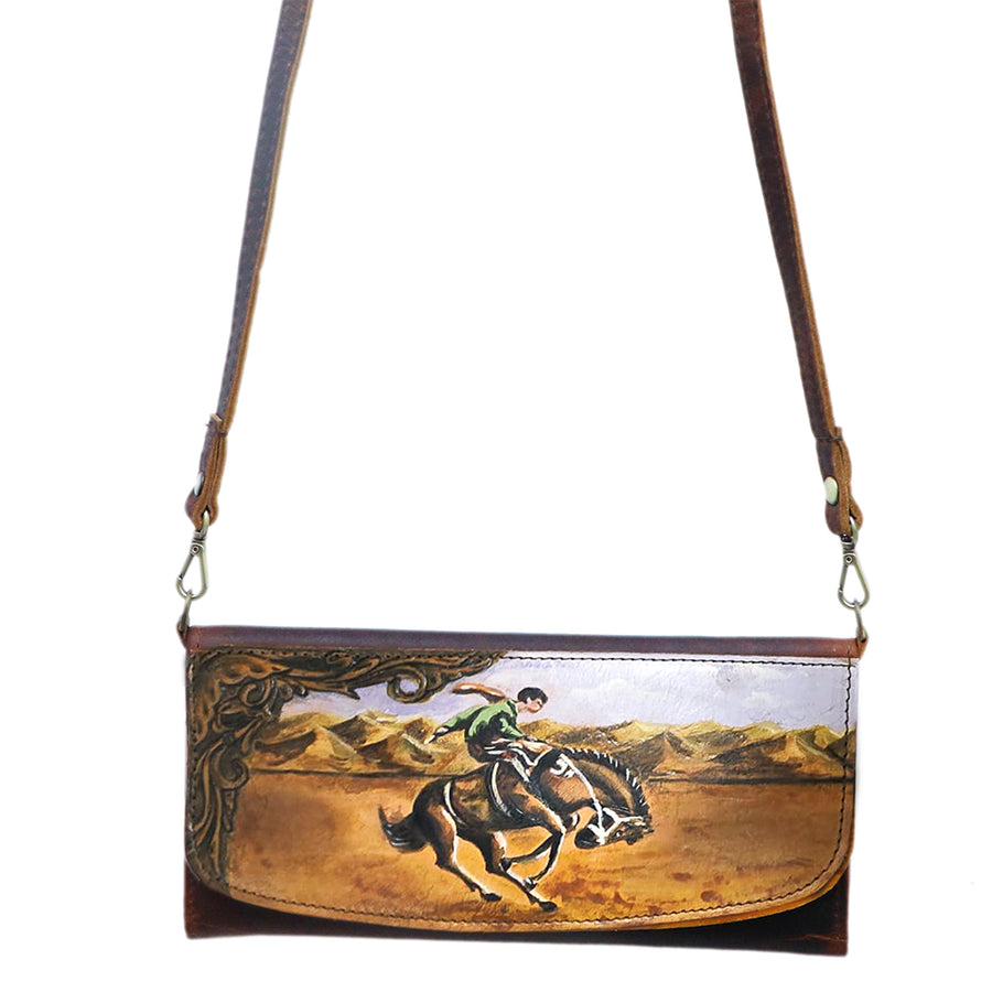 American Darling Hand-Painted Western Leather Small Cross body Bag - Uhorse