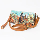 American Darling Organiser Hand Tooled Genuine Leather Women Bag Western Handbag Purse