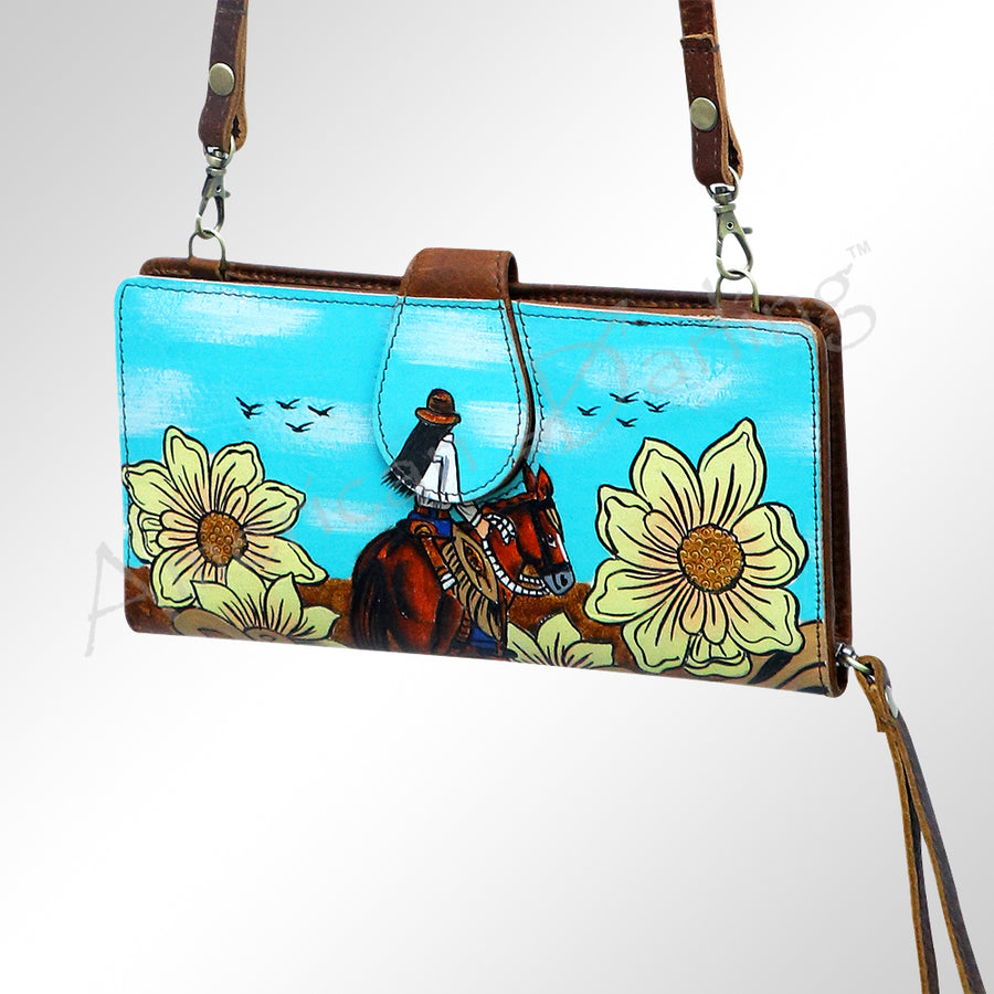 American Darling ADBGM113HR8 Wallet Genuine Leather women bag western by Hilason – Cowboy and equestrian accessories