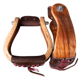 BAR H EQUINE Western Horse 5 In Height 5 In Width Curved Wooden Stirrups