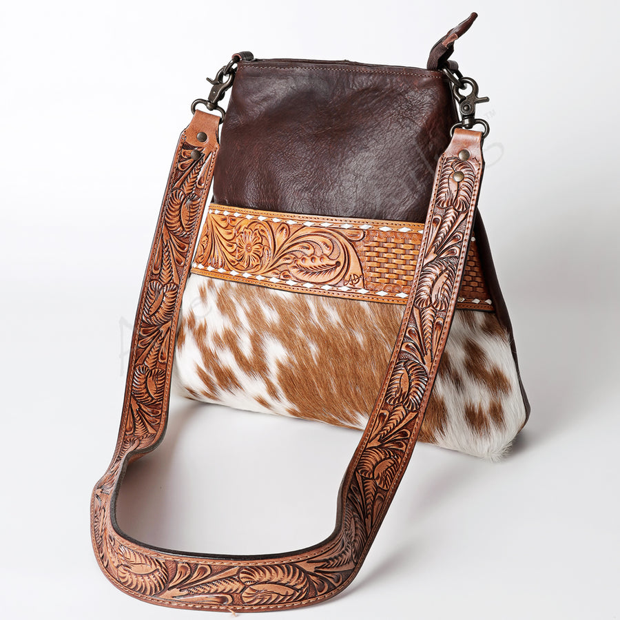 American Darling Cross Body Hand Tooled Hair on Genuine Leather Western Women Bag Handbag Purse | Crossbody for Cute - Uhorse