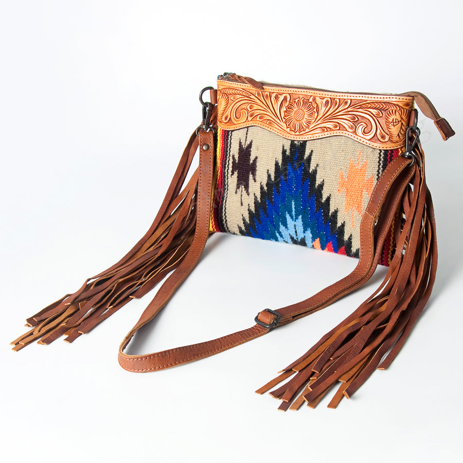 American Darling Cross Body Hand Tooled Saddle Blanket Genuine Leather Western Women Bag Handbag Purse | Crossbody - Uhorse