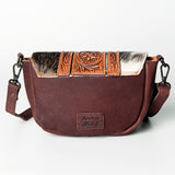 American Darling ADBGZ390A Cross Body Hand Tooled Hair On Genuine Leather women bag western handbag purse